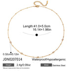 Small Waist Necklace Fortune Bead Collarbone Chain Stainless Steel Jewelry for Women