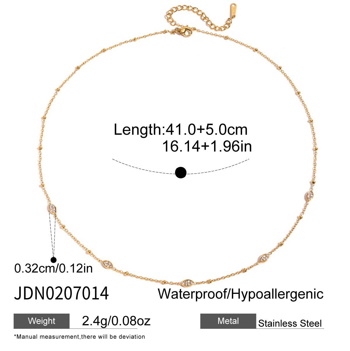 Small Waist Necklace Fortune Bead Collarbone Chain Stainless Steel Jewelry for Women