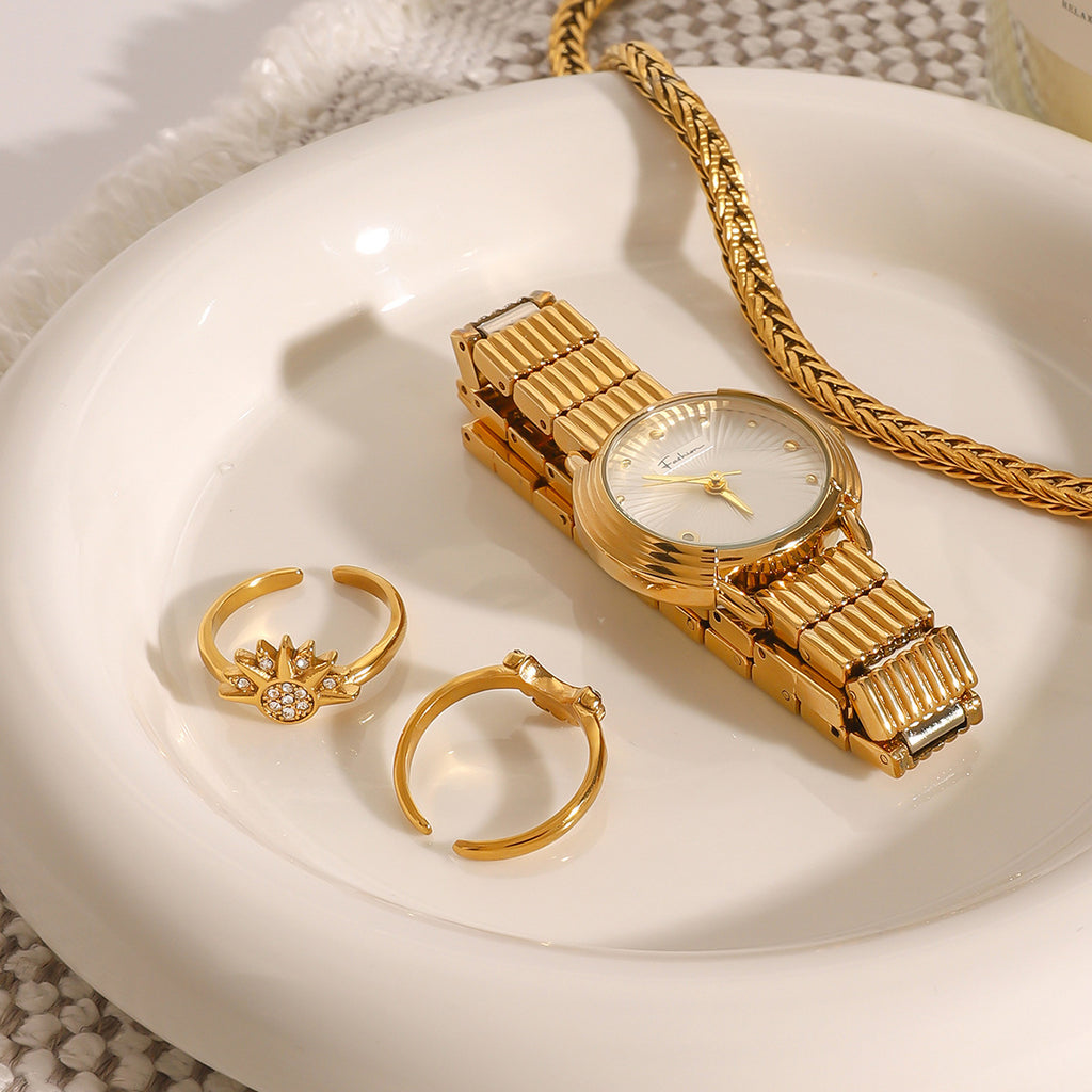 2H Stainless Steel Moon Stacking Rings