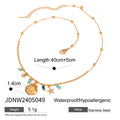 Gold-Plated Stainless Steel Necklace with Seashell Detail — detail view — jewelry finish and design detail