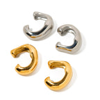 New18k Gold Stainless Steel Rivet Ear Clip Earrings Stainless Steel Jewelry Fashion Personality Women's Gift Accessories