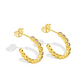 Gold-Plated Brass Round CZ Stud Earrings styled for independent jewelry boutiques