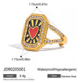 Cubic Zirconia Gold-Plated Stainless Steel Ring — Thoughtful Design — collection view — jewelry finish and design detail
