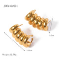 18K Gold-Tone Stainless Steel Stud Earrings with Openwork Detail with gold-tone stainless steel construction