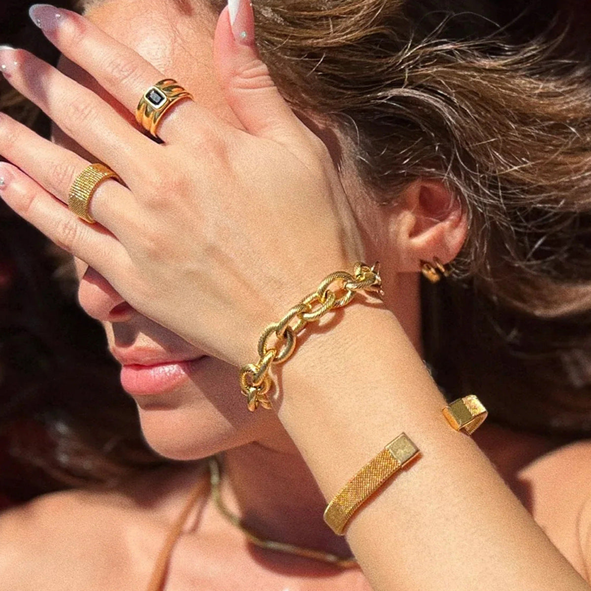 18K Gold Stainless Steel Bracelet Jewelry Non-Fading Accessories