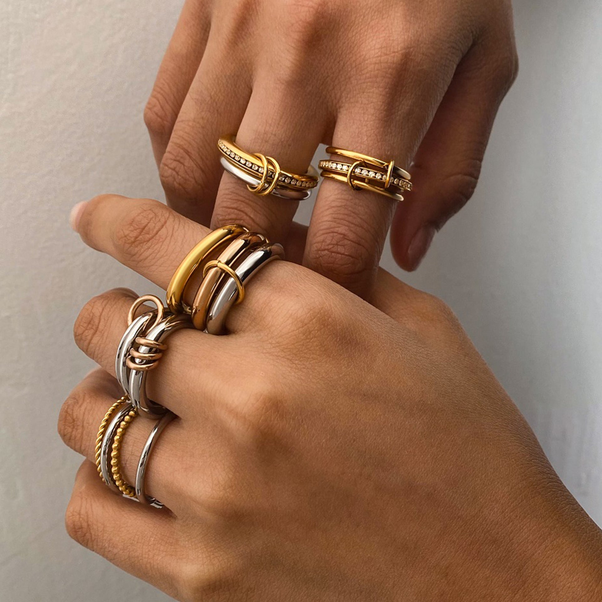 2H Stainless Steel Stackable Finger Rings Non-Fading Jewelry Design Rings