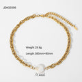 18K Gold-Plated Stainless Steel Pearl Choker Necklace — jewelry construction