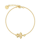 B0183 Korean Style Fashion Design Hollow Turtle Bracelet for Women Brass Gold Plated with Shell Beads
