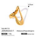 Gold-Plated Sculptural Statement Stainless Steel Ring — detail view — jewelry finish and design detail