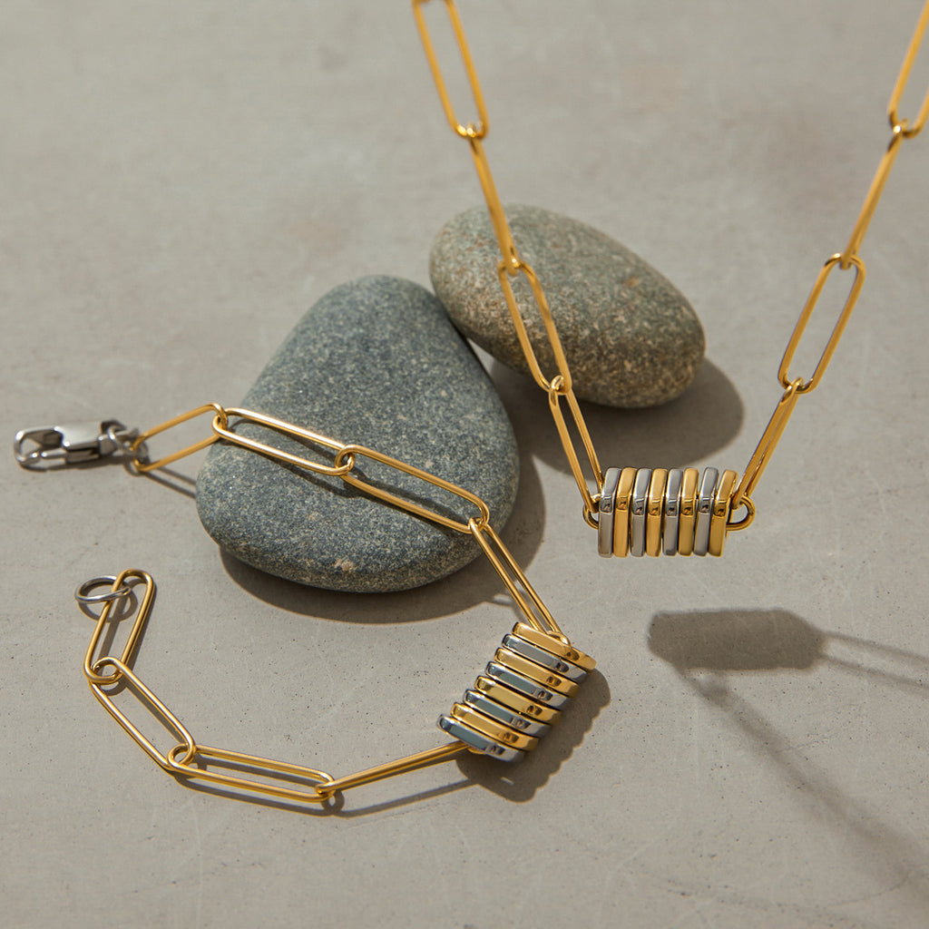 2H Punk Jewelry Necklace Collarbone Chain Halter Accessories Stainless Steel Bracelet