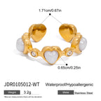 2H Rhinestone Ring Non-Fading Jewelry Women's Jewelry Stainless Steel ring