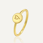 SR0030 S925Silver Heart Ring for Women Simple Unique Design