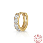 S925Sterling Silver Cartilage Piercing Diamond-Studded Hoop Earrings Ear Cuffs Ear Studs shien Hot-selling Punk Style Ear Cuff