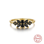 S925Pure Silver Elegant Luxurious Geometric Round Diamond-Studded Gemstone Engagement Ring Hot-Selling Couple Style Ring