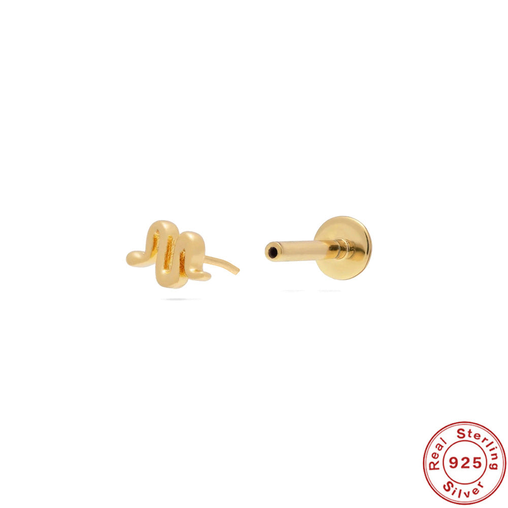 New S925Sterling Silver Stud Earrings18G Flat Head Push Piercing Cartilage Earrings Hot Selling Piercing Ear Lobe