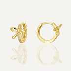 SE0265 S925Silver plating14K Gold Cute Bow Earrings