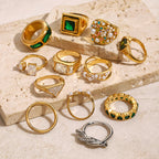 ring Stainless Steel Zircon Pearl Ring Jewelry