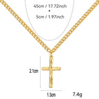 N0271 Brass Gold-Plated Vintage Design Hammered Cross Pendant for Women, Gold and Silver Two-Tone Optional Pendant
