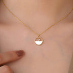 S925 Silver Ruyi Buckle Necklace With Mother Of Pearl