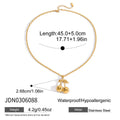 18K Gold-Tone Stainless Steel Necklace with Cherry Detail featuring chain and a gold-tone finish