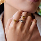 2H Heart-shaped Ring Non-fading Jewelry Design Stainless Steel Ring