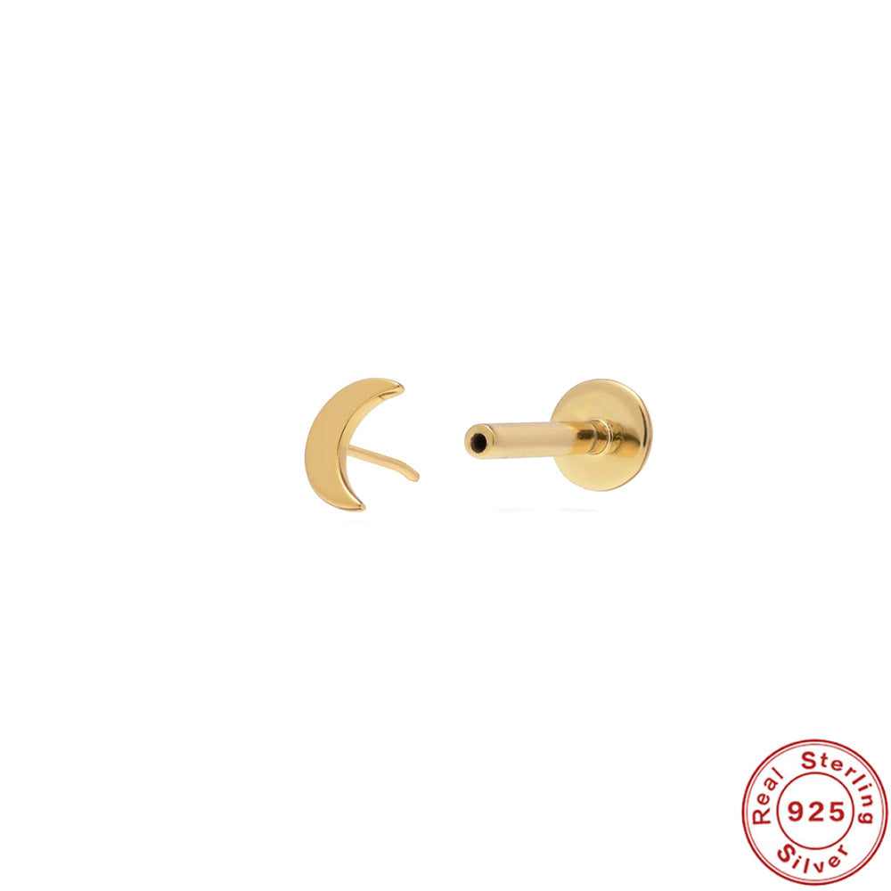 New S925Sterling Silver Stud Earrings18G Flat Head Push Piercing Cartilage Earrings Hot Selling Piercing Ear Lobe