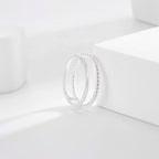 SR0041 S925Silver Braided Two-Ring Closed Vintage Design