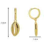 E0577 Design Three-Dimensional Texture Earrings Brass Gold-Plated Hollow Conch Shape Earrings