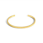 B0002 Simple Personality Gear Bracelet for Women Copper Plated18K Gold Open Adjustable Smooth Bracelet