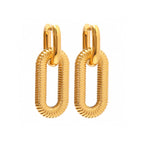 New Exaggerated Style18K Gold-plated Stainless Steel Chain Earrings Jewelry Trendy Fashion Ear Accessories