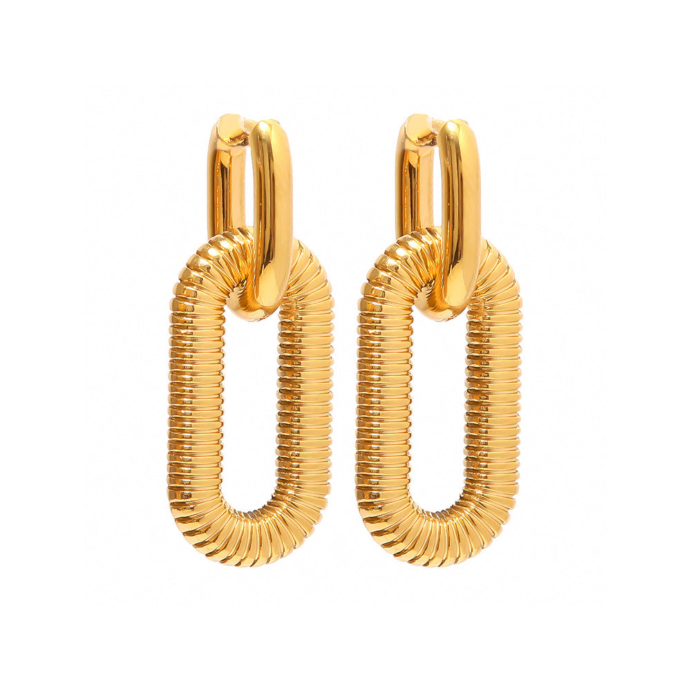New Exaggerated Style18K Gold-plated Stainless Steel Chain Earrings Jewelry Trendy Fashion Ear Accessories