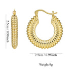 E0482 Design Bread Thread Cowhide Corner Shape Earrings for Women Fashion Retro Gold Plated Earrings