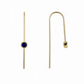 Gold-Plated Brass Minimalist Blue CZ Earrings in a gold-tone brass finish