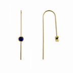 E0363 New style simple blue zircon earrings fashion U Long-shaped Earrings Ear Hooks Ear Jewelry