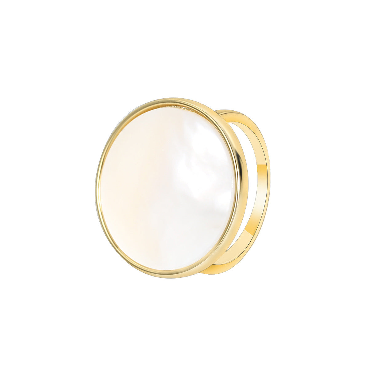 R0125 Trendy Designer Simple Retro Shell Round Fashion Ring for Women Versatile