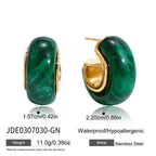 Maillard Autumn and Winter Resin Earrings Stainless Steel Stud Earrings Jewelry