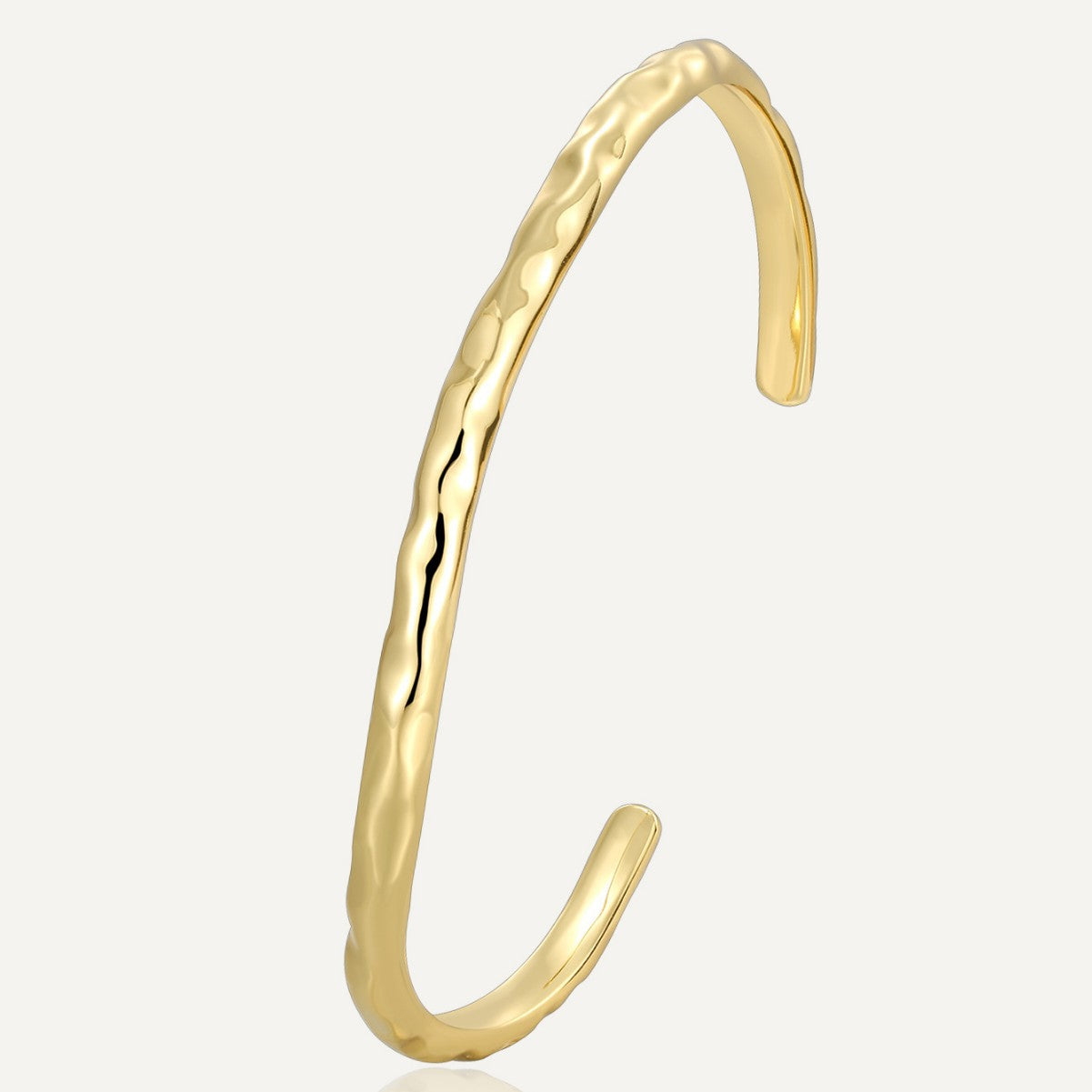 CYB0097 S925 Silver Irregular Hammered Bracelet For Women