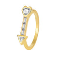 Gold-Plated Cubic Zirconia Heart Vintage Ring — surface finish detail