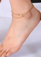 A0014 Jewelry Starfish Tassel Chain Simple Design Anklet for Women Brass Gold-Plated Foot Jewelry