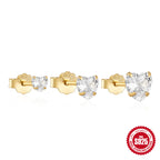 925Sterling Silver Classic Heart-Shaped Diamond-Studded Women's Earrings Set of Three Hot-Selling Ear Jewelry