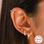S925Sterling Silver Cluster Diamond Earrings Hot Selling Classic Hoop Hoop Earrings for Women