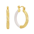 E0637 Lightweight Fashion Epoxy Earrings for Women Retro Simple Asymmetric Spliced Hoop Earrings