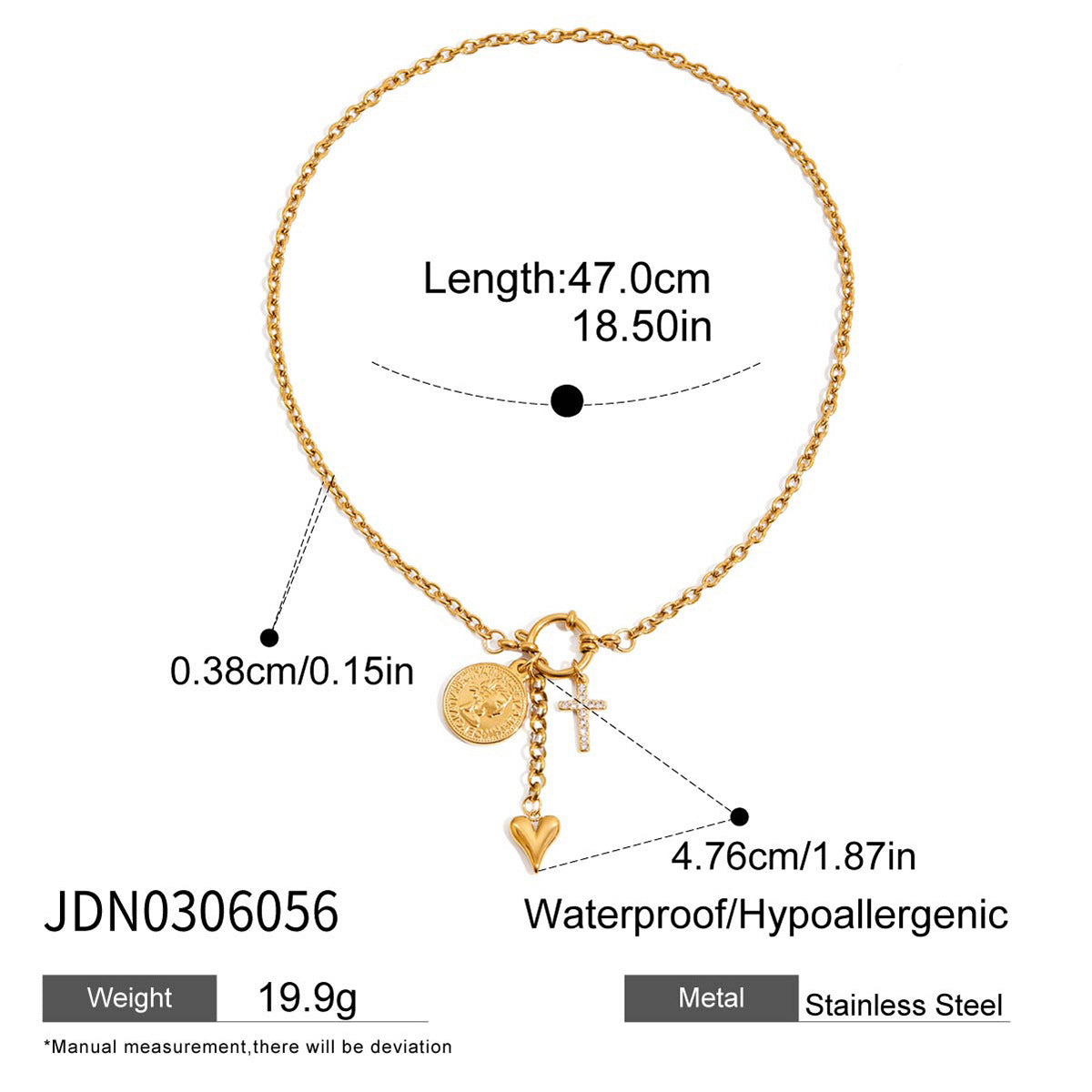 Freshwater Pearl Necklace Jewelry Non-Fading Jewelry Stainless Steel