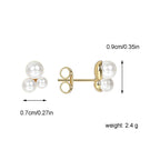 E0391 Stacked Mini Pearl Stud Earrings Silver Needle Earrings Fashion Simple Pearl Small Ear Jewelry