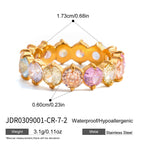 2H Zircon Ring Non-Fading Jewelry Stainless Steel Jewelry rings