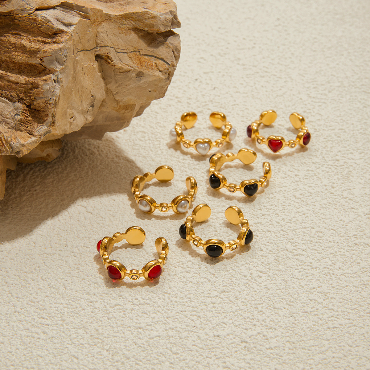 2H Rhinestone Ring Non-Fading Jewelry Women's Jewelry Stainless Steel ring