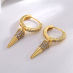 E0659 Fashion Design Earrings for Women Elegant Cone-Shaped Zirconia Drop Earrings
