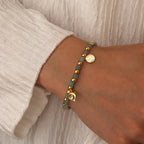 B0262 Copper plating14k Gold Dolphin Fashion Beaded Zircon Bracelet