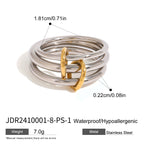Stainless Steel Layered Plain Band Rings Personality Item rings