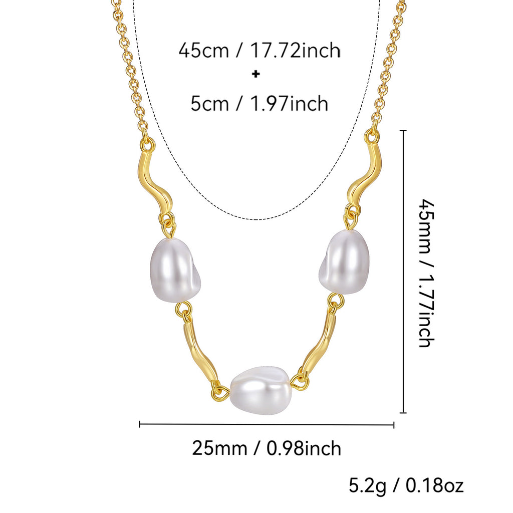 N0168 Fashion o Word Chain Necklace Female Brass Gold Plated Shell Bead Choker